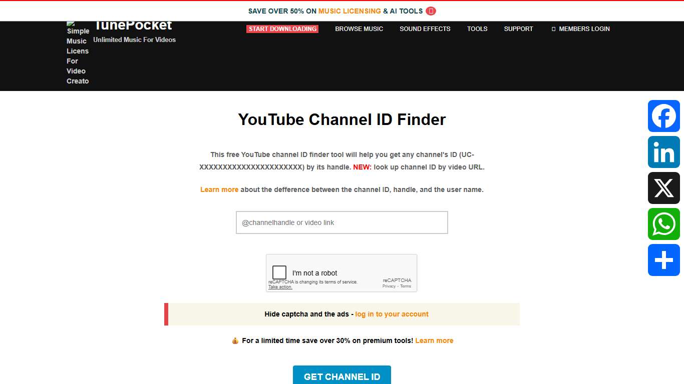 [FREE] YouTube Channel ID Finder - TunePocket